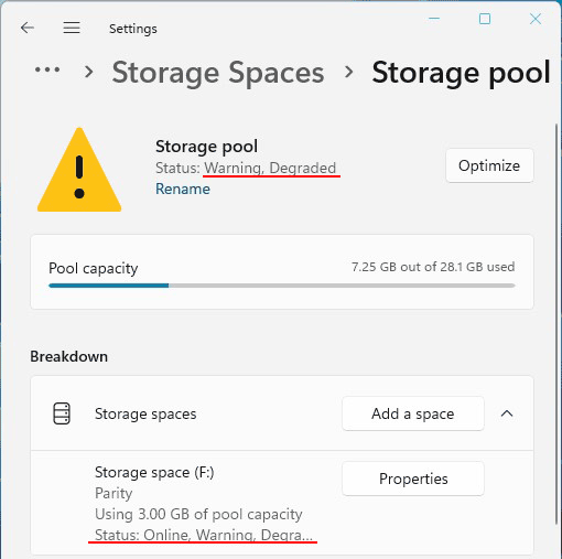 Windows 11 Storage Spaces