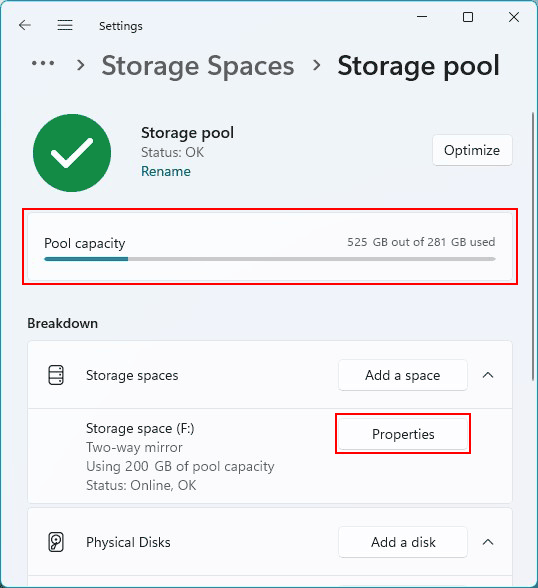 How to create a storage space in Windows 11