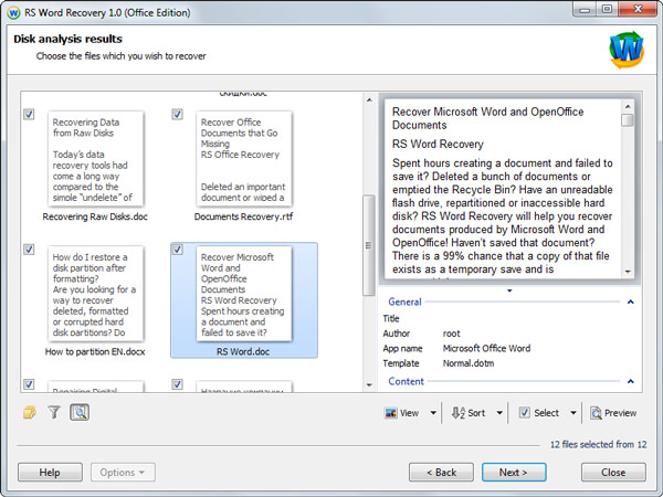 Recover Word and OpenOffice documents