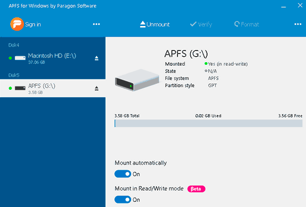 APFS file system