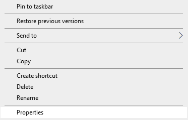 Program's context menu