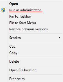 Run as administrator