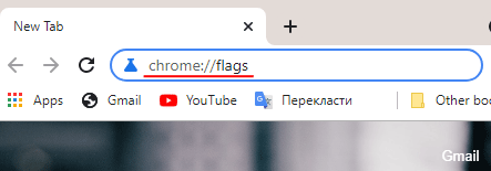 Opening flags in Google Chrome