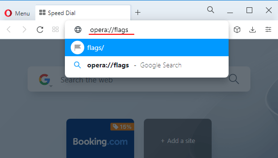 Opening flags in Opera browser
