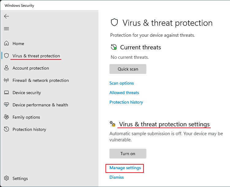 Defender Windows 11 exceptions