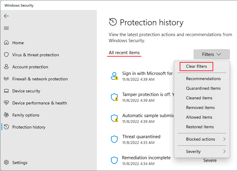 How to extract a file from Windows 11 Defender Quarantine