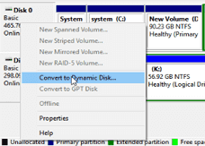 Convert to Dynamic Disk...