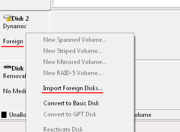Import Foreign Disks...