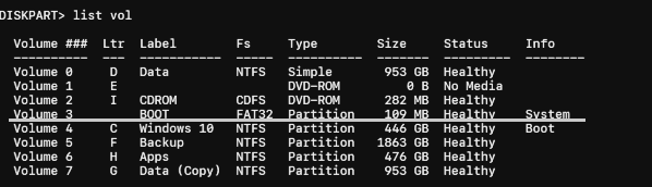 diskpart format ntfs install windows 10 from dvd