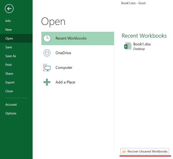 How to recover an unsaved or overwritten Microsoft Excel file