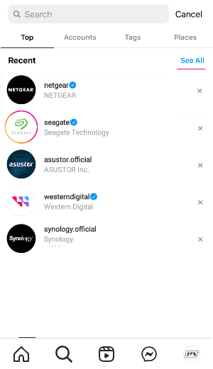 All search Instagram results