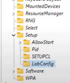 Example of folder structure