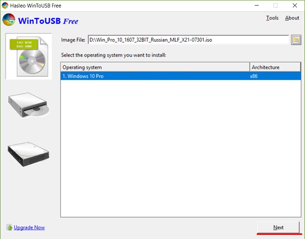 wintousb virtual hard disk size