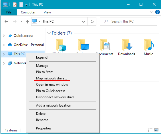 Connecting a NAS in Windows