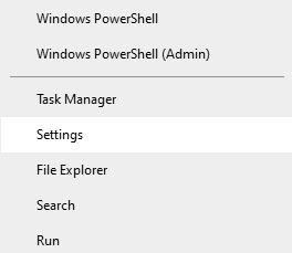 Entering Windows 10 settings