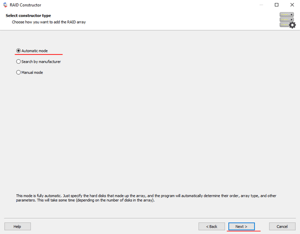 Mode of adding RAID array for scanning