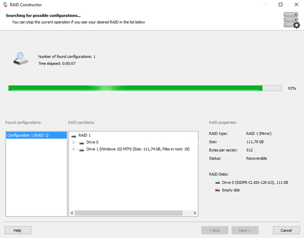 Detecting the array configuration process