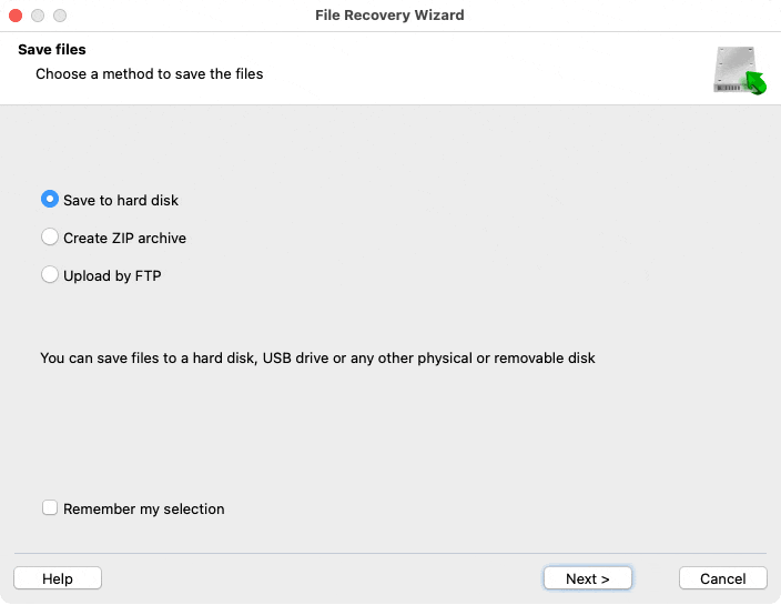 Save the recovered files Save the recovered files
