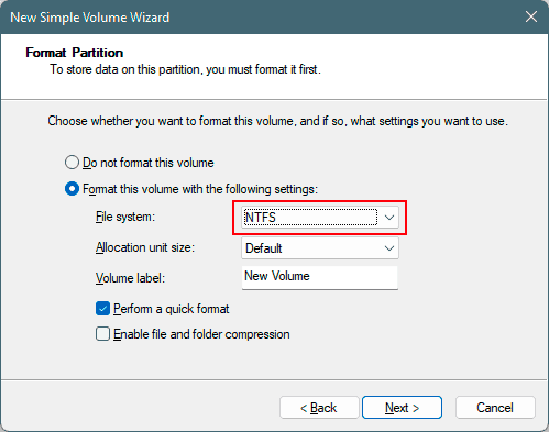 Create a partition on a flash drive