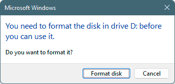 You need to format the disk