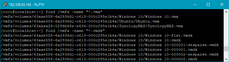 Where does VMWare vSphere ESXi store machine files