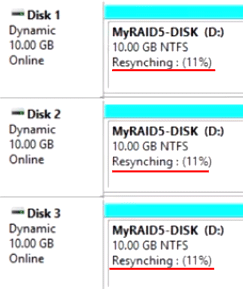 Resynchronizing the drives