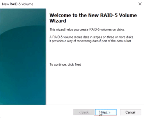 RAID-5 Volume Wizard