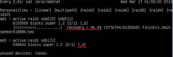 Broken RAID array in Linux