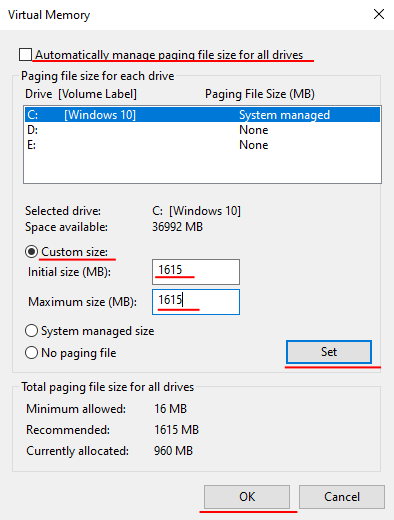 Swap file Windows 10: optimal size, how to change, move, disable or delete it?