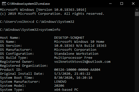Melihat spesifikasi laptop dengan Command Prompt (CMD)