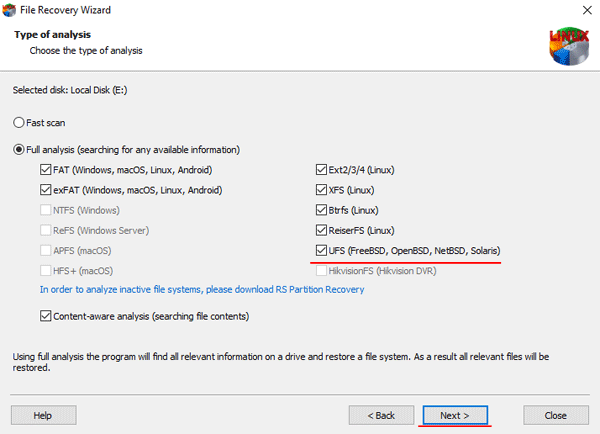 UFS1 and UFS2 file systems