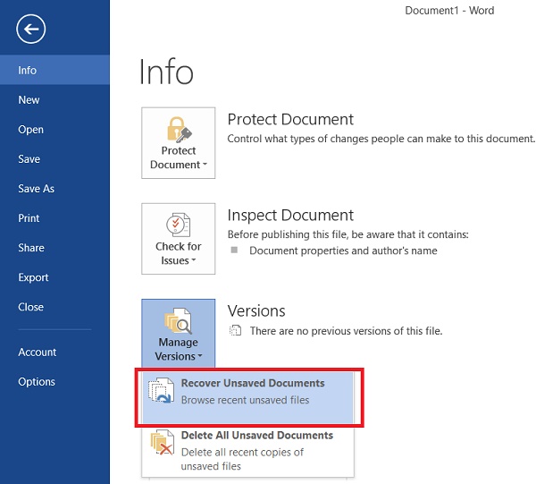 How to recover unsaved Microsoft Word documents