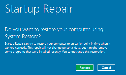 Windows Startup Repair