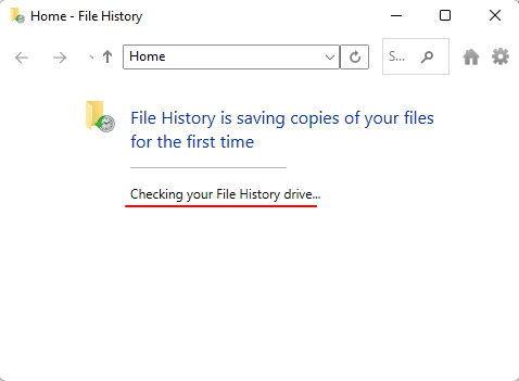 Scanning the File History drive