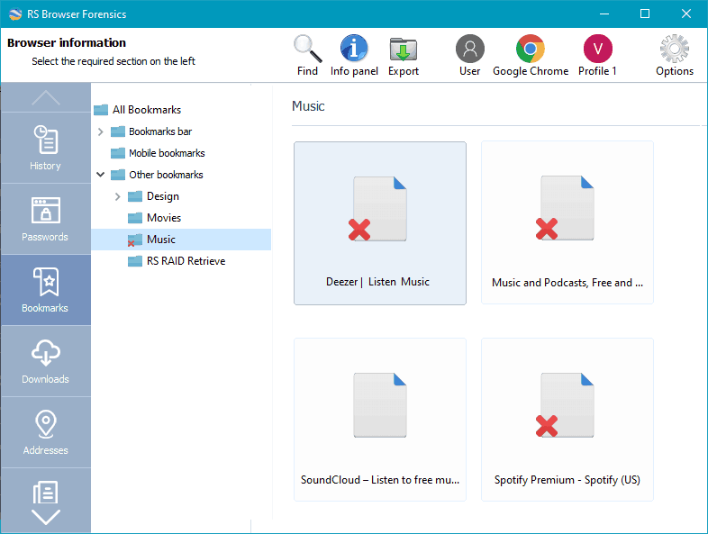 RS Browser Forensics - user bookmarks