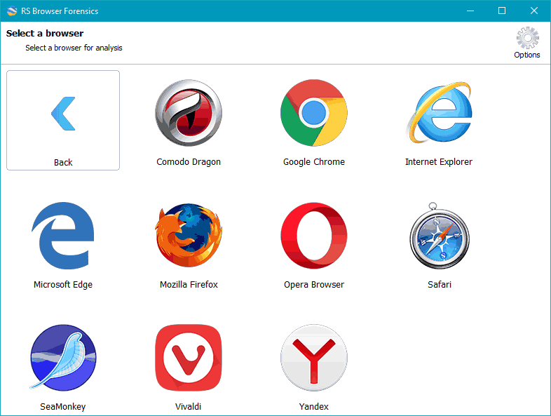 RS Browser Forensics: found browsers