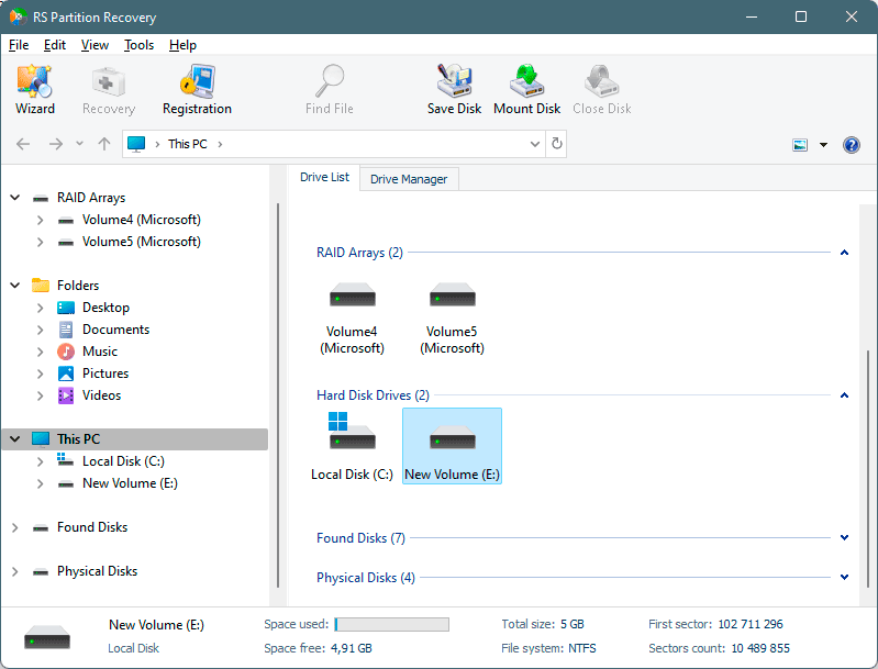 list of logical partitions