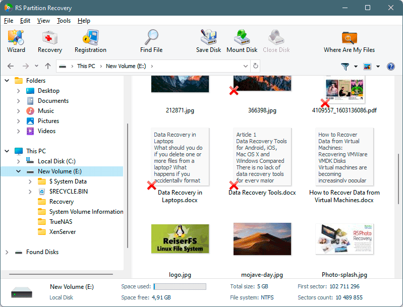 Preview and select the files to recover it