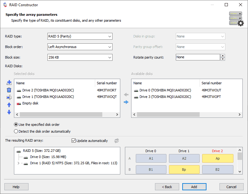 RAID recovery and retrieve data from multi-disk arrays